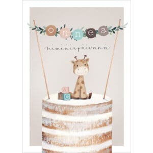 Henna Adel - 2-osainen kortti Nimiäiset, kakku ja kirahvi