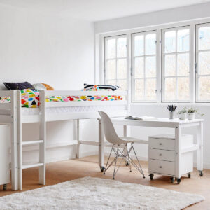 ECO Dream-puolikorkeasänky 90x200cm + pöytä ja laatikosto, Hoppekids