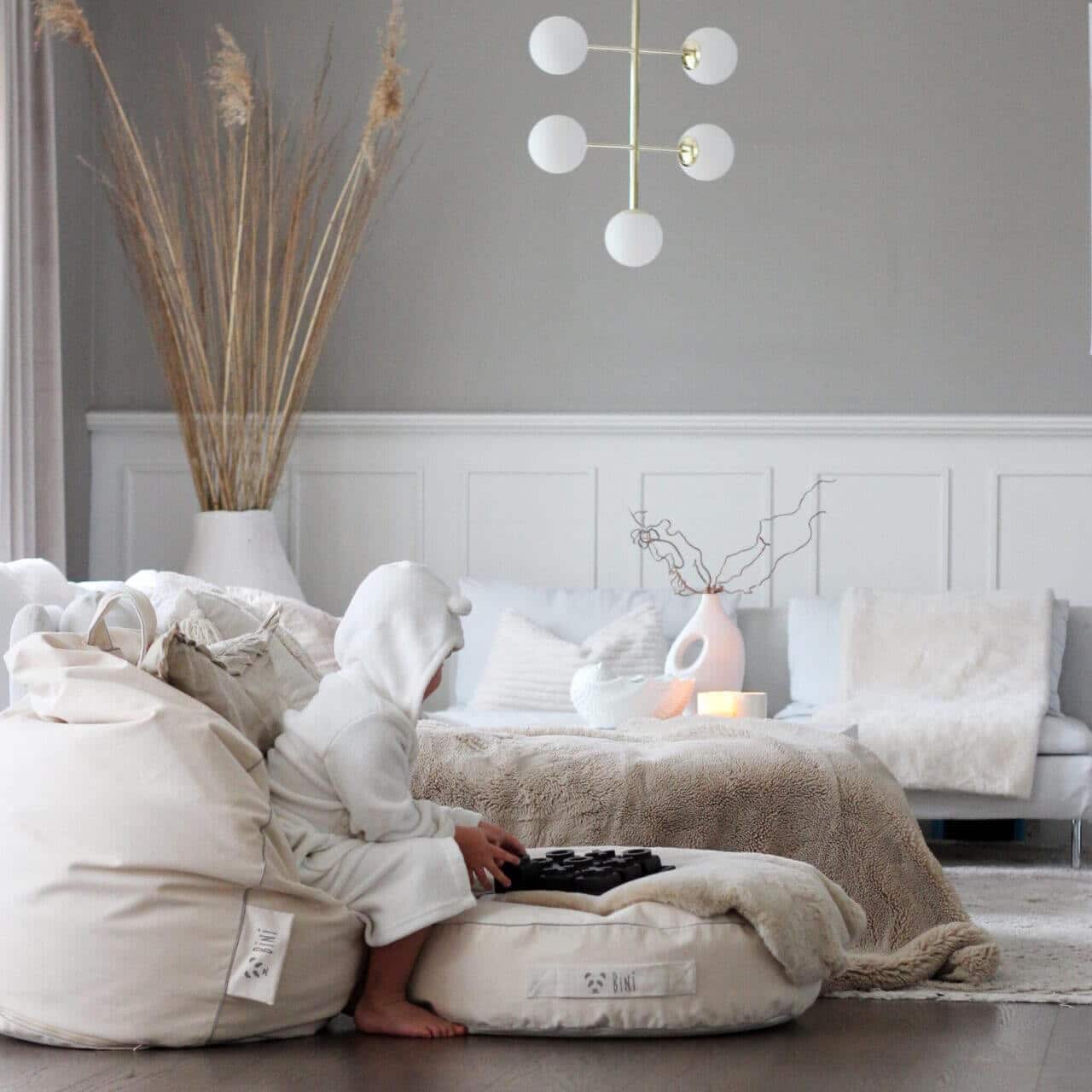 Säkkituoli Bini Double Plain, Grey - Image 3