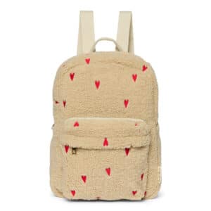 Studio Noos reppu etutaskulla Ecru Teddy Hearts Midi
