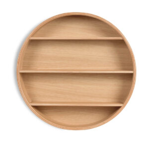 Pyöreä seinähylly.