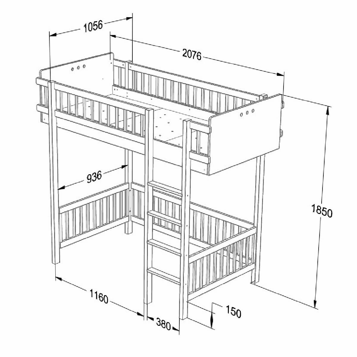 Parvisänky Basic White, Wood Luck Design - Image 2