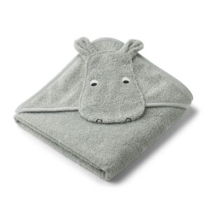 Liewood Albert hupullinen lasten pyyhe, Hippo Dove blue