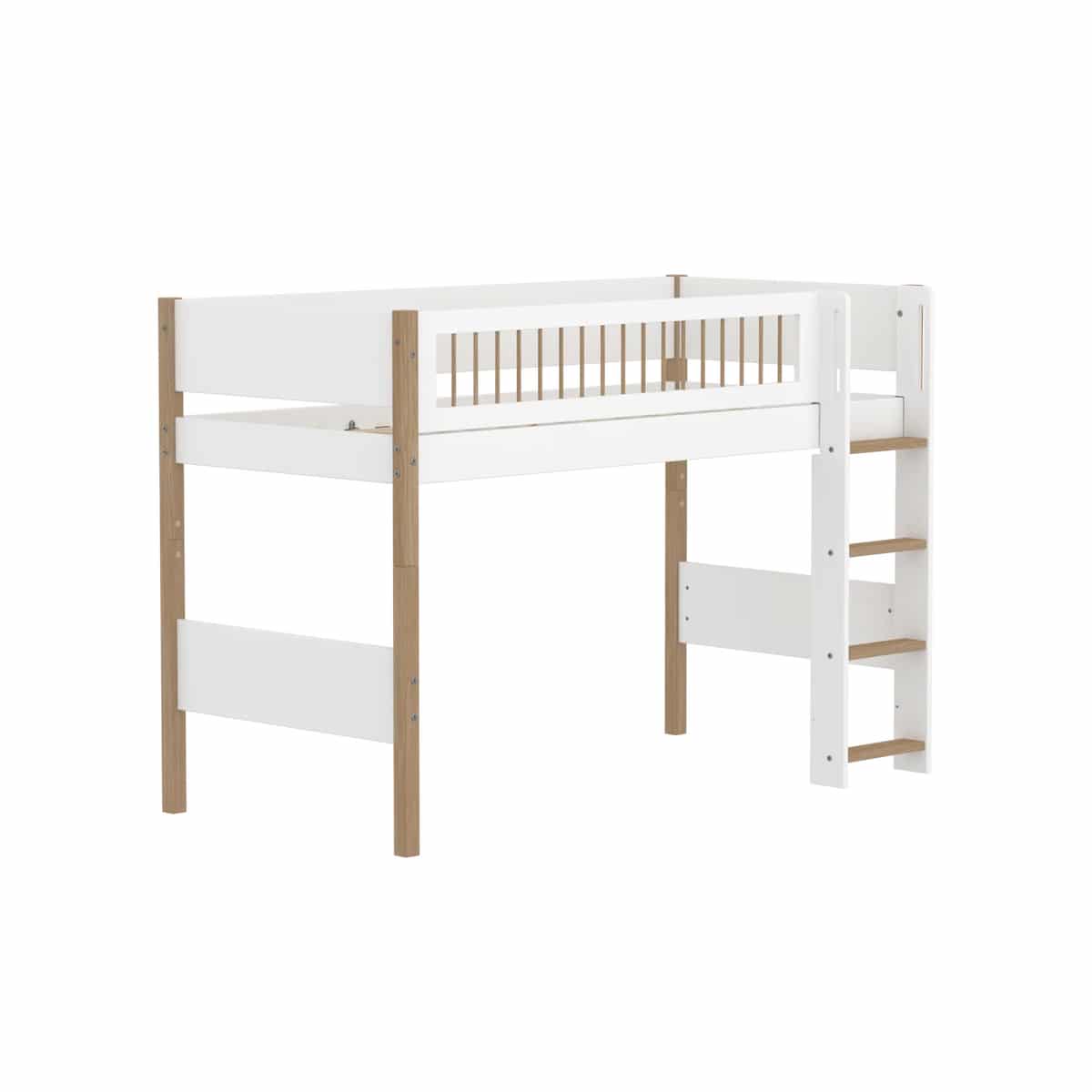 Flexa puolikorkea sänky Nor 90x200cm White Oak - Image 2