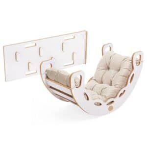 4in1 kiipeilykaari ja keinu pehmusteella Beige / Gold sametti, Plush Nest