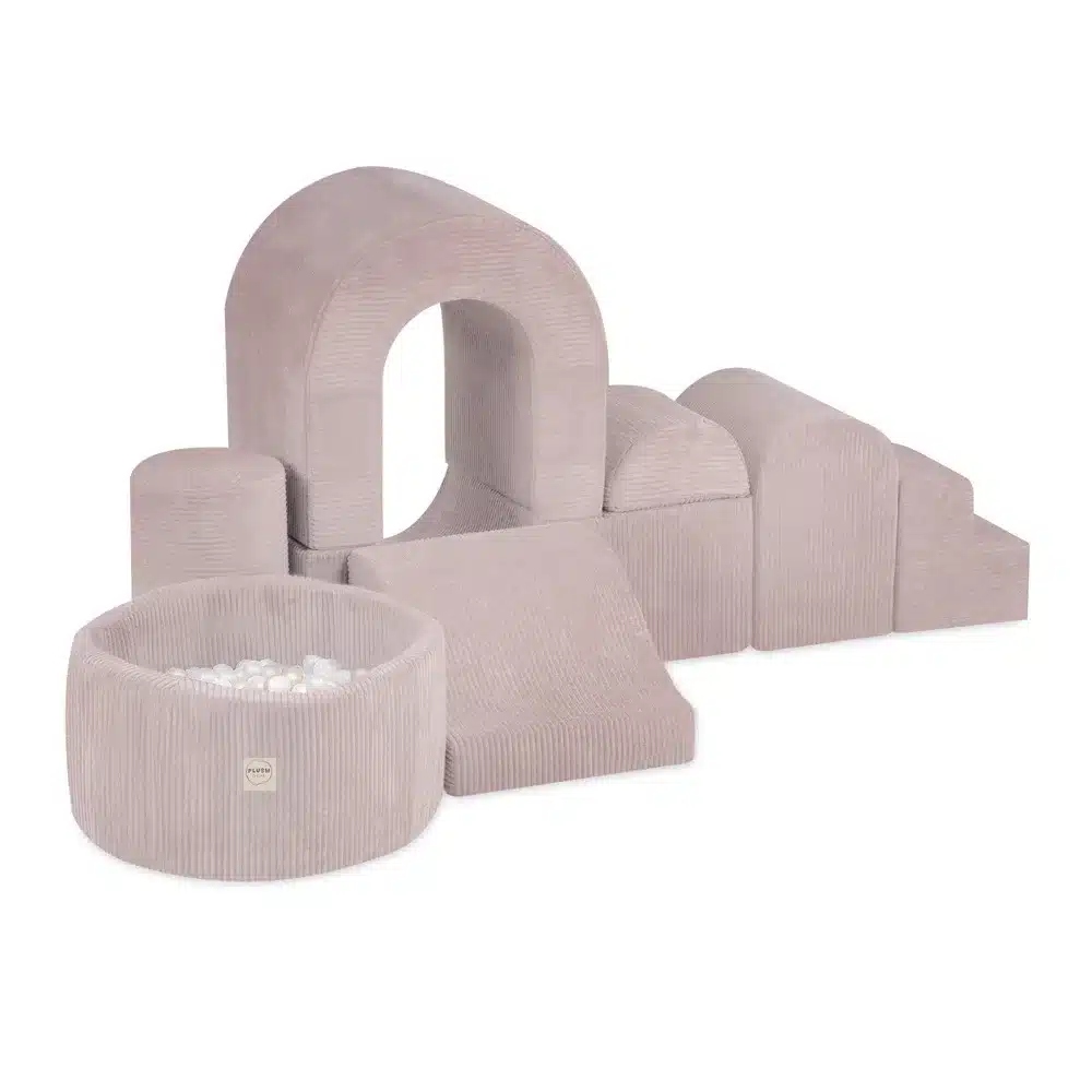 Leikkilinna pallomerellä Premium-sametti Pink