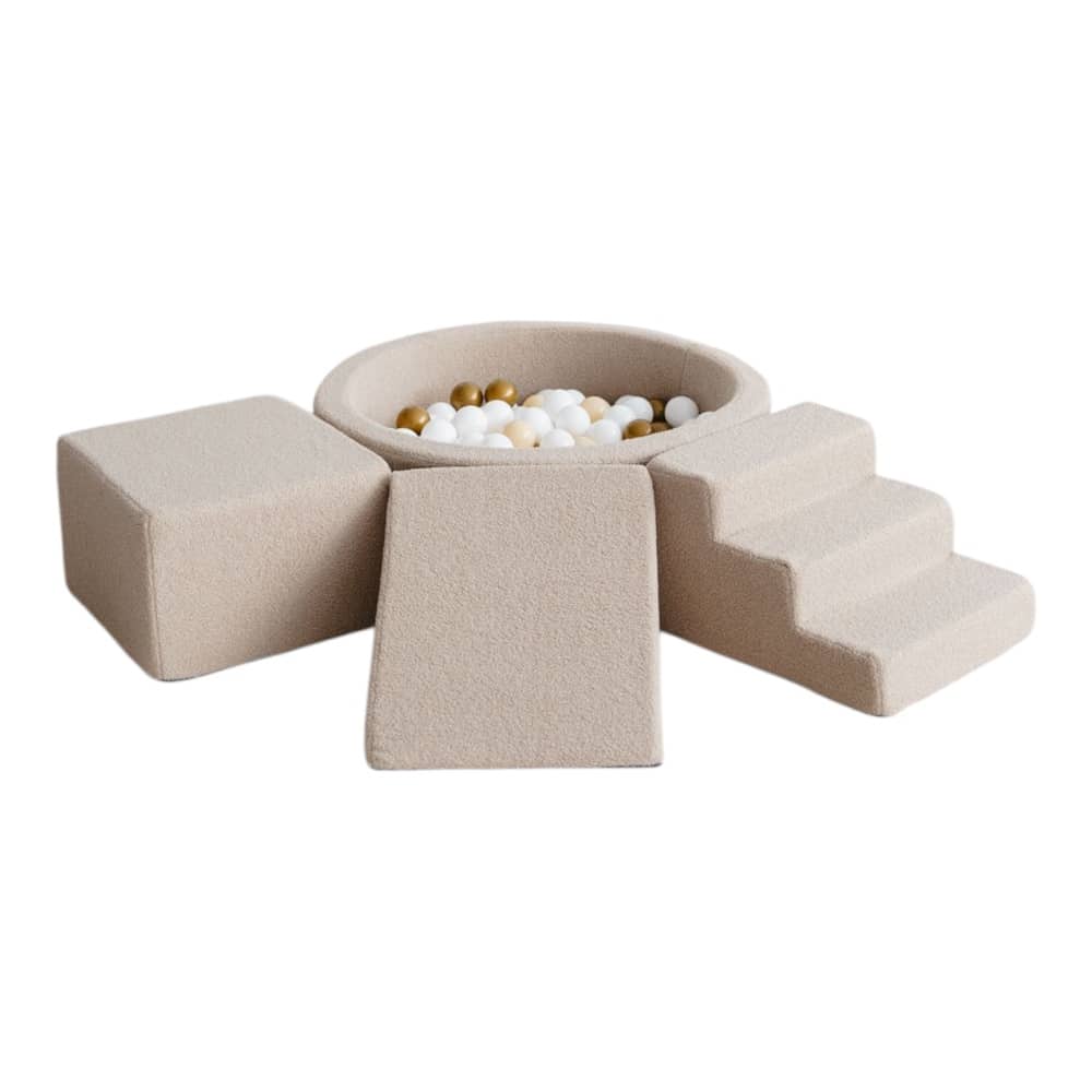 Pallomeri 90x30cm + leikkimoduuli Boucle Beige, valitse pallovärit!