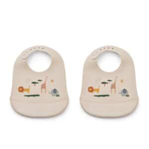 Liewood Tilda ruokalappu 2pck, Safari Sandy Mix