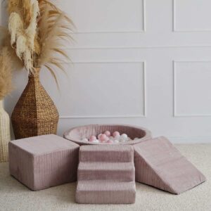Pallomeri 90x30cm + leikkimoduuli sametti, Dusty pink - valitse pallovärit!