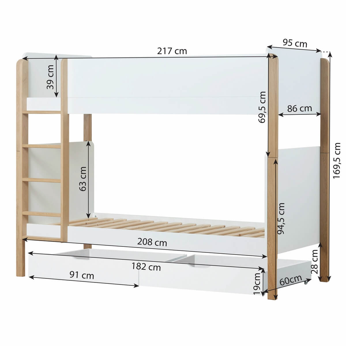 Muunneltava kerrossänky Hoppekids Blend 90x200cm - Image 17