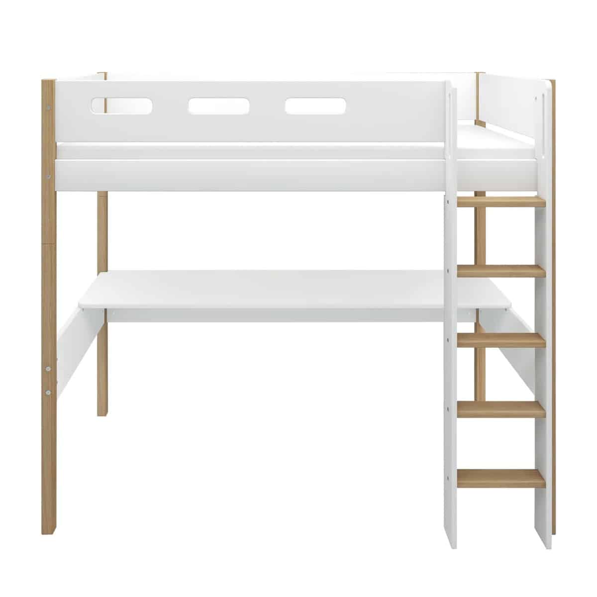 Parvisänky työpöydällä 90x200 (x184cm), White/Oak - Flexa - Image 2