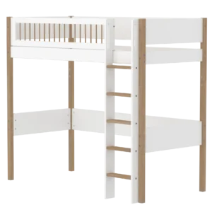Parvisänky 90x200 (x184cm), White/Oak pystypalkit - Flexa