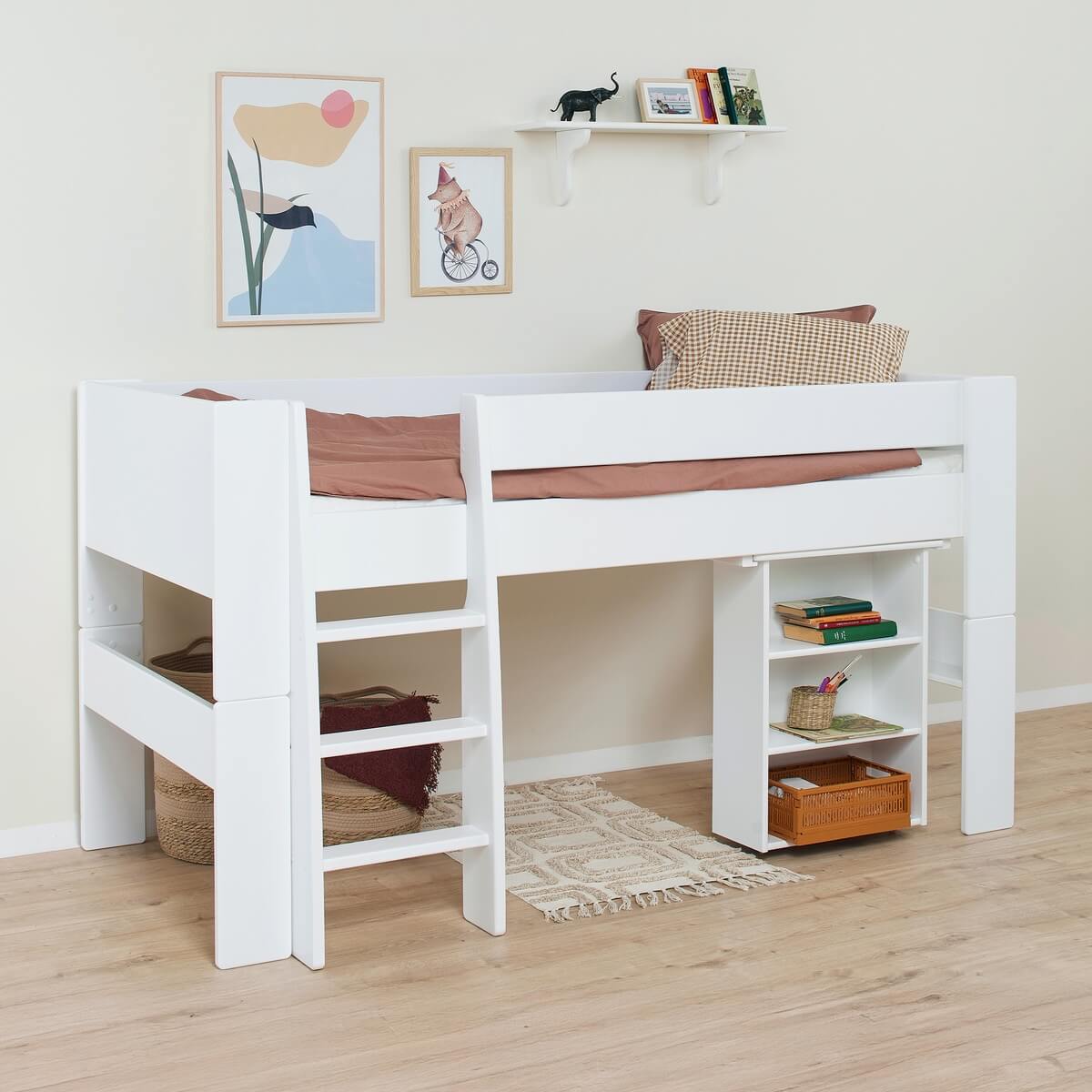 Hoppekids Pure puolikorkea sänky työpöydällä 90×200 - Image 6