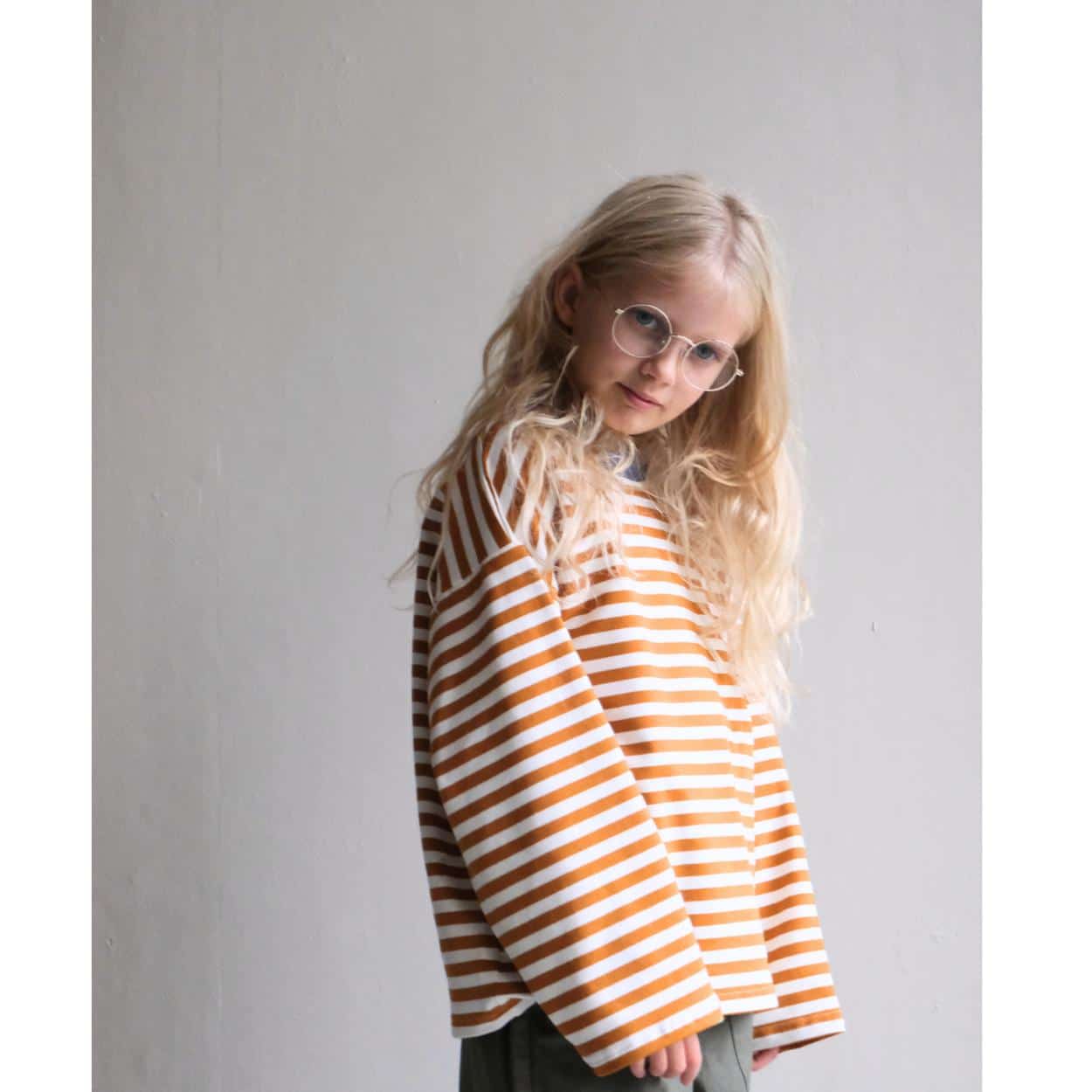 Lasten paita Gro Stripe Mustard/Blue, Laiska Ebba - Image 3