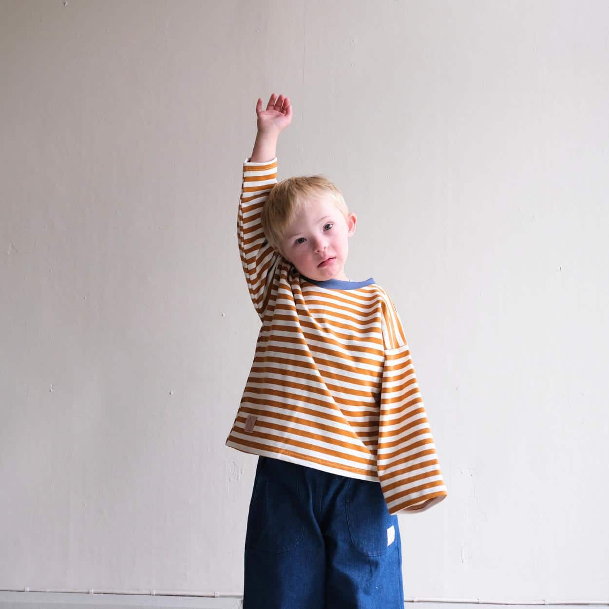 Lasten paita Gro Stripe Mustard/Blue, Laiska Ebba - Image 5