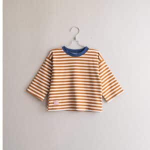Lasten paita Gro Stripe Mustard/Blue, Laiska Ebba