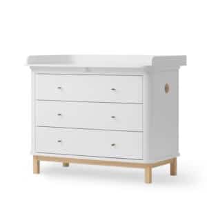 Oliver Furniture hoitopöytä / lipasto Wood, White/Oak