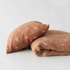 Vauvan vuodevaatteet musliini Caramel Leaves, Tisu