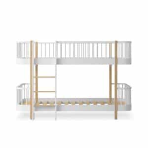 Oliver Furniture Original matala kerrossänky 90x200 cm, White/Oak