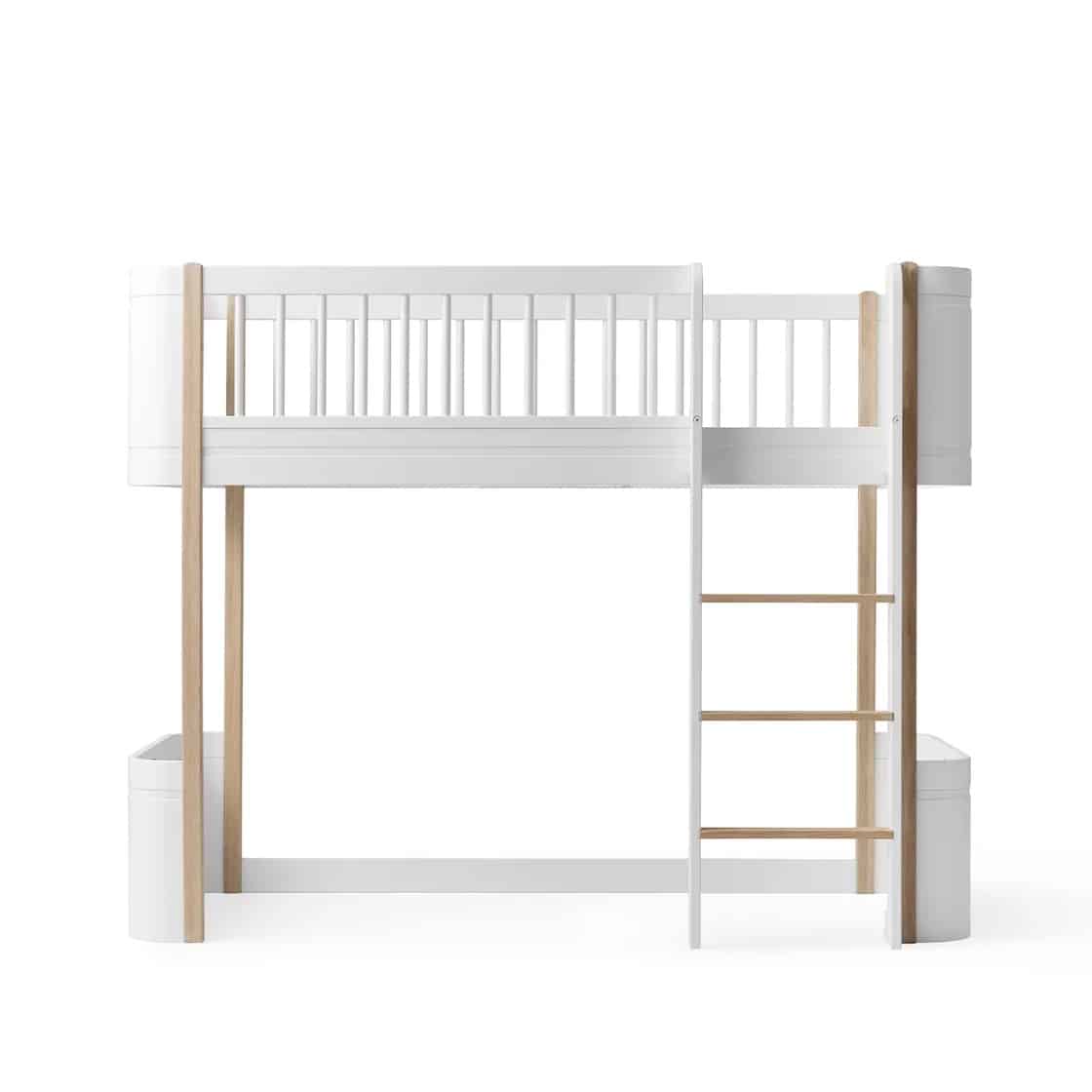 Oliver Furniture, Wood Mini+ Parvisänky 70x160 cm, White/Oak - Image 2