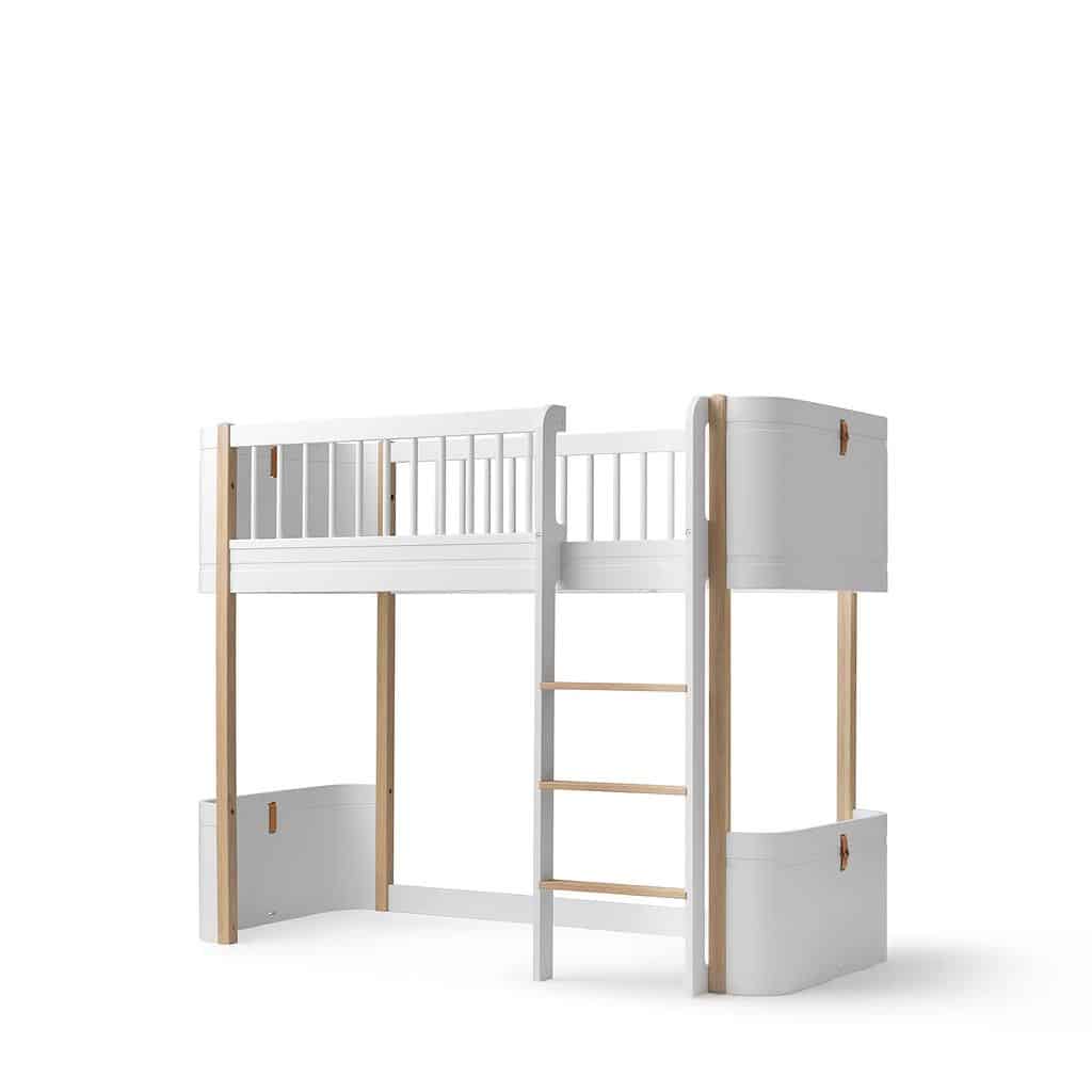 Oliver Furniture, Wood Mini+ Parvisänky 70x160 cm, White/Oak - Image 2