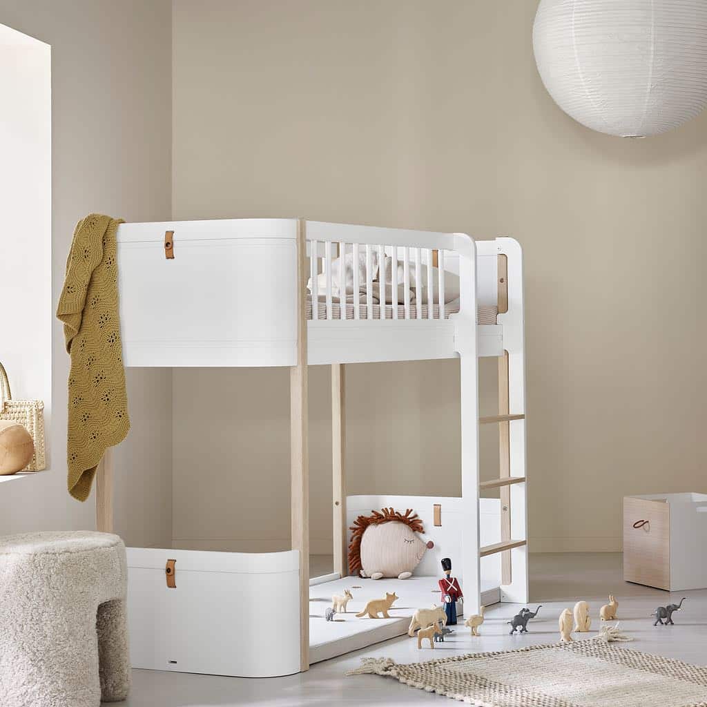 Oliver Furniture, Wood Mini+ Parvisänky 70x160 cm, White/Oak - Image 4