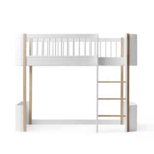 Oliver Furniture, Wood Mini+ Parvisänky 70x160 cm, White/Oak