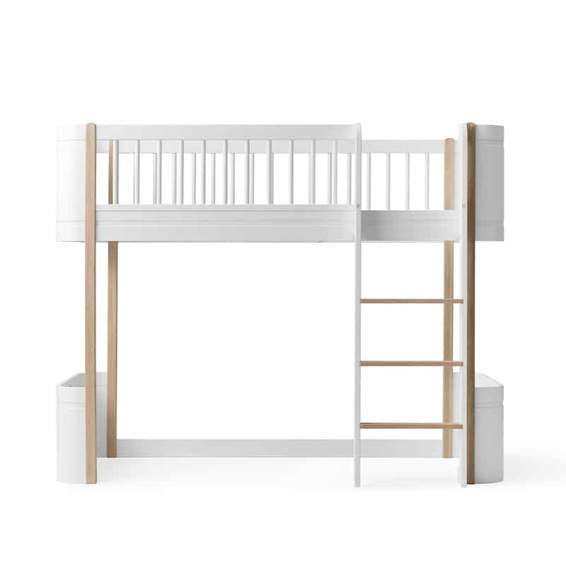 Oliver Furniture, Wood Mini+ Parvisänky 70x160 cm, White/Oak