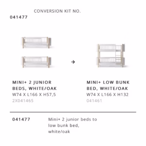 Muunnosarja: Wood Mini+ juniorsängyt kerrossängyksi, Oliver Furniture