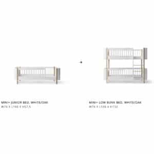 Muunnosarja: Wood Mini+ juniorsänky kerrossängyksi, Oliver Furniture