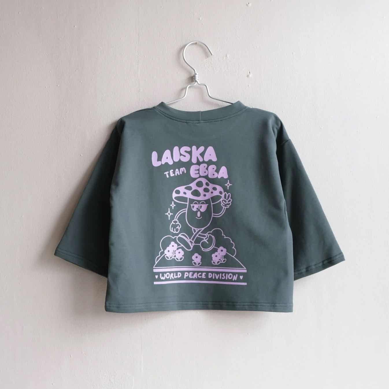 Lasten pitkähihainen t-paita No Rush, Laiska Ebba - Image 3