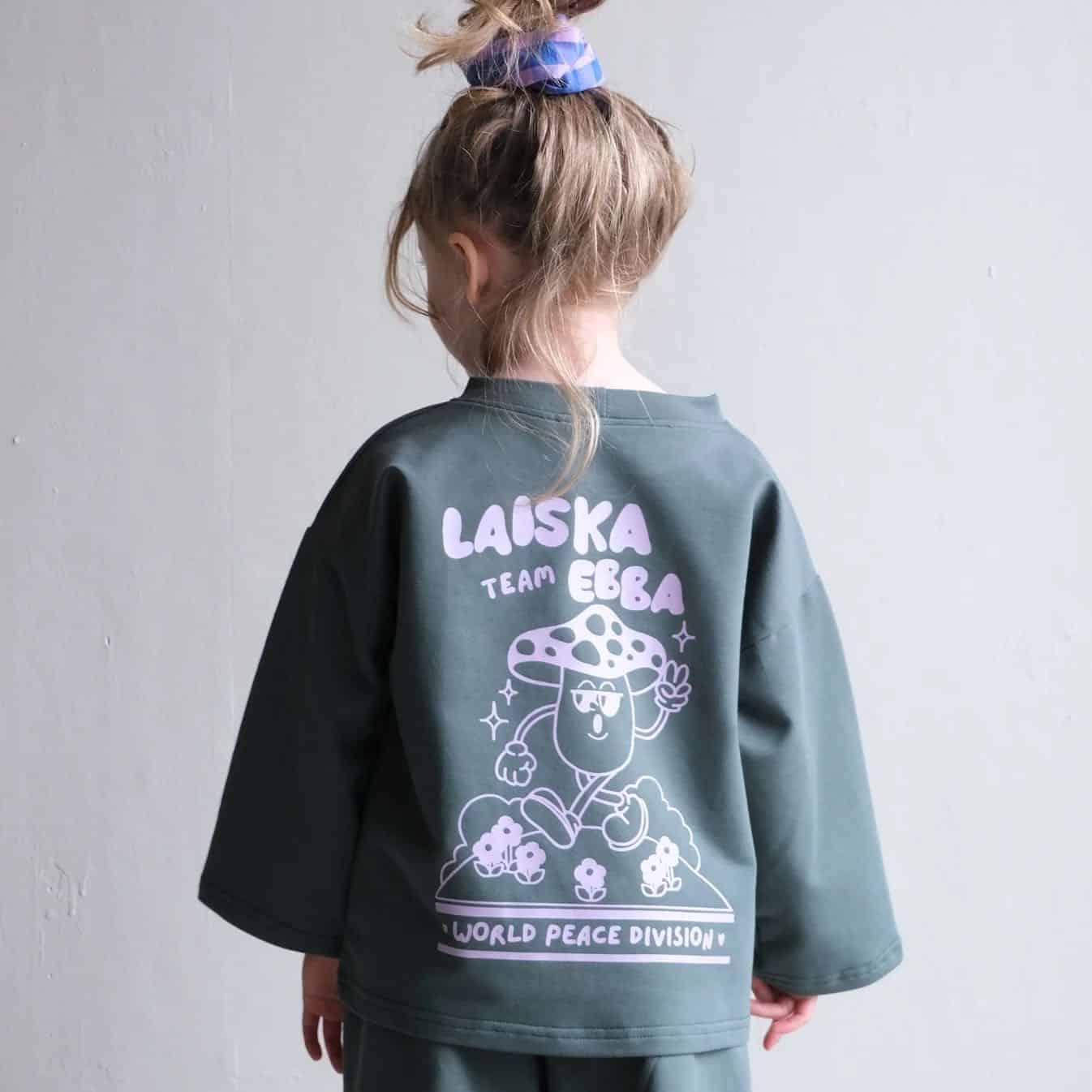 Lasten pitkähihainen t-paita No Rush, Laiska Ebba