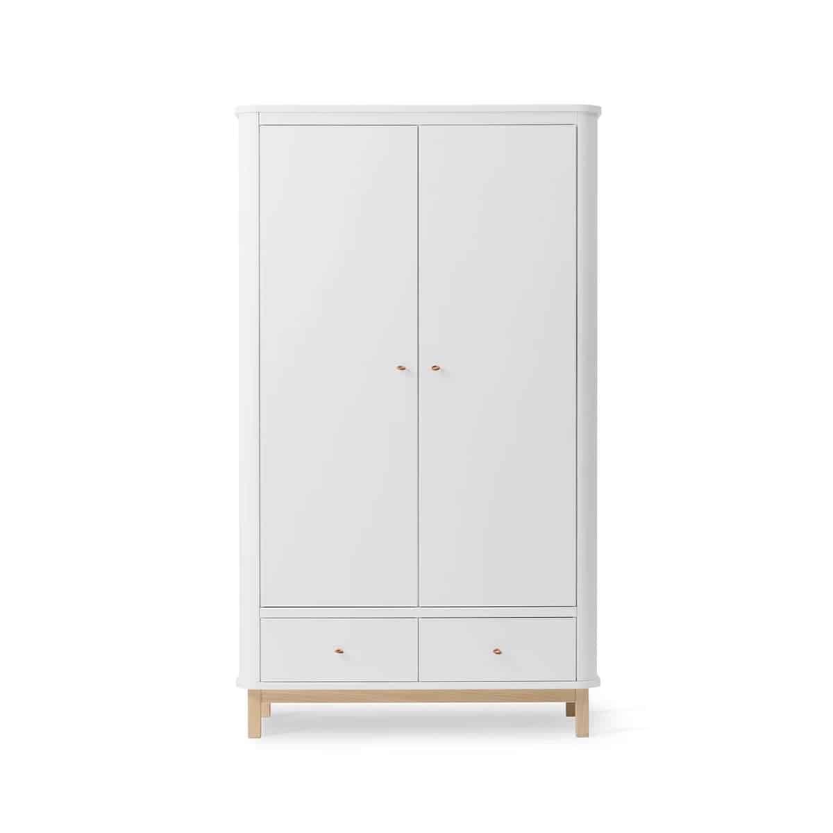 Oliver Furniture Vaatekaappi 2 ovea, White/Oak - Image 2