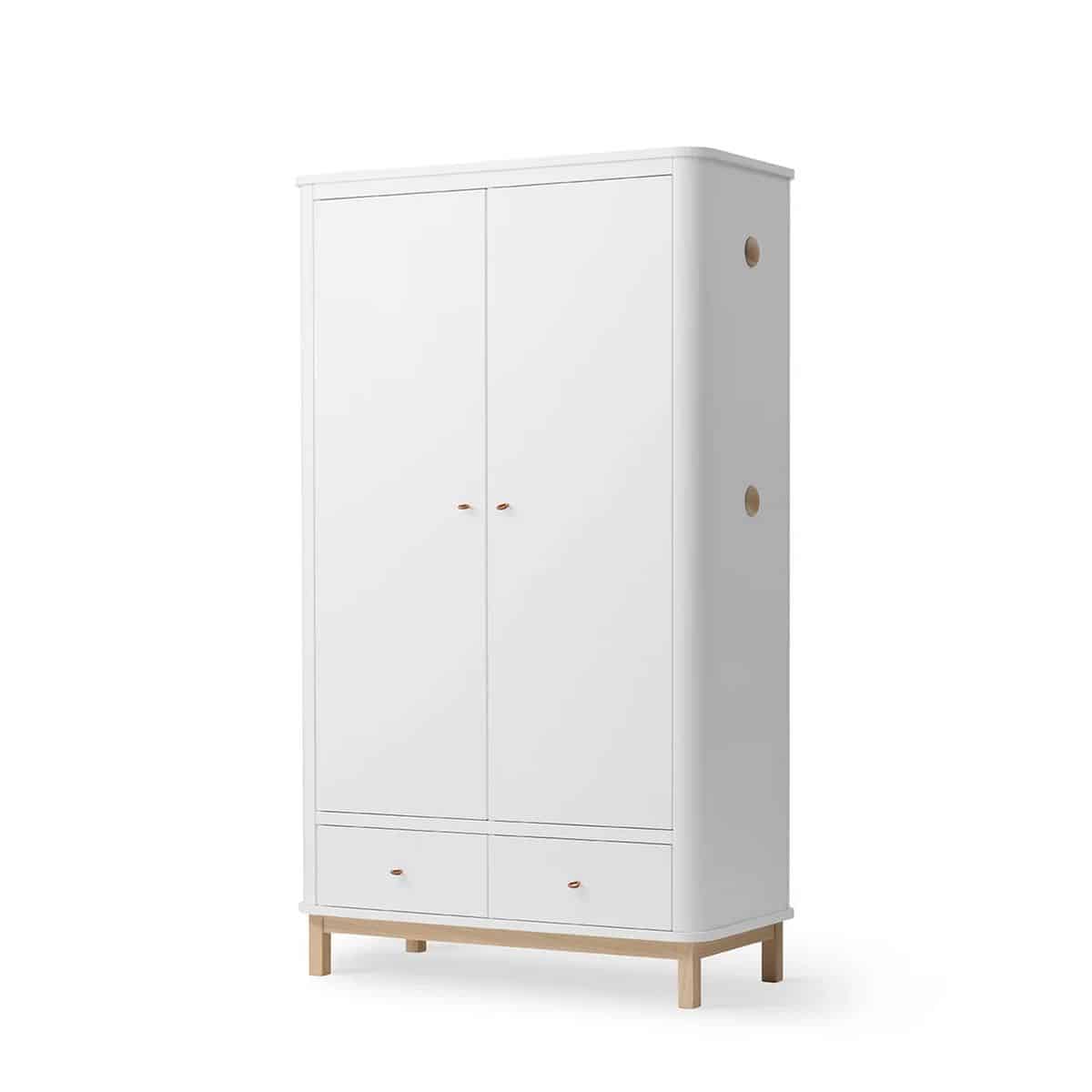 Oliver Furniture Vaatekaappi 2 ovea, White/Oak - Image 4