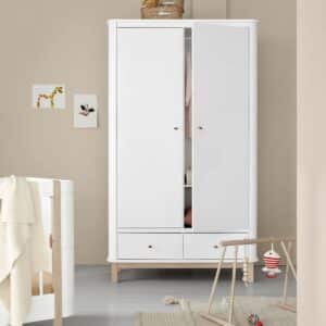 Oliver Furniture Vaatekaappi 2 ovea, White/Oak