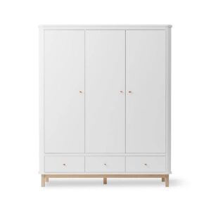 Oliver Furniture Vaatekaappi 3 ovea, White/Oak