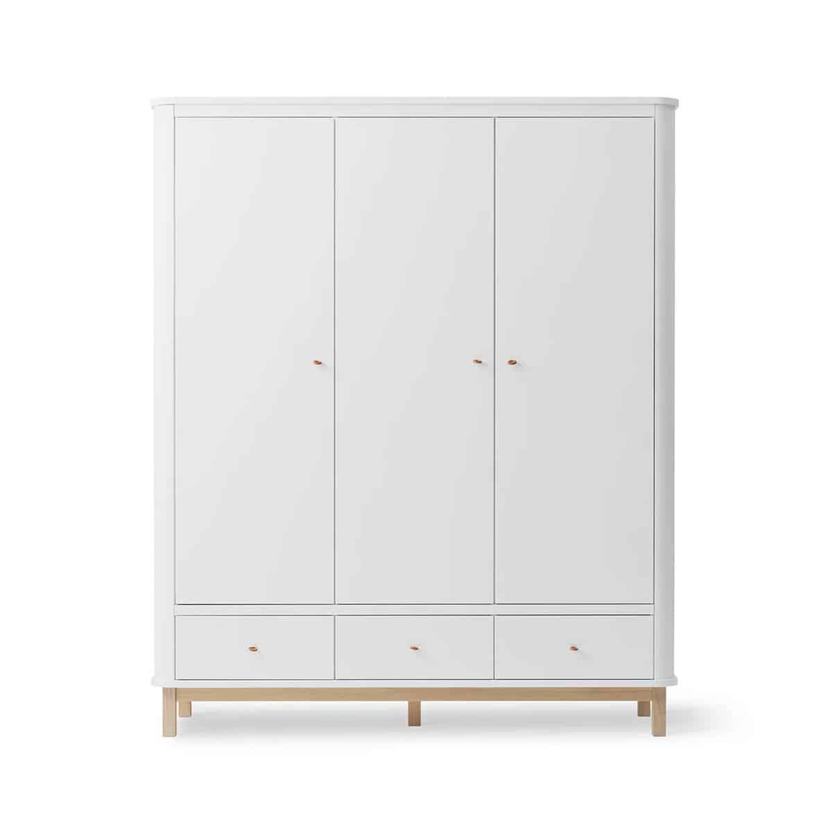 Oliver Furniture Vaatekaappi 3 ovea, White/Oak
