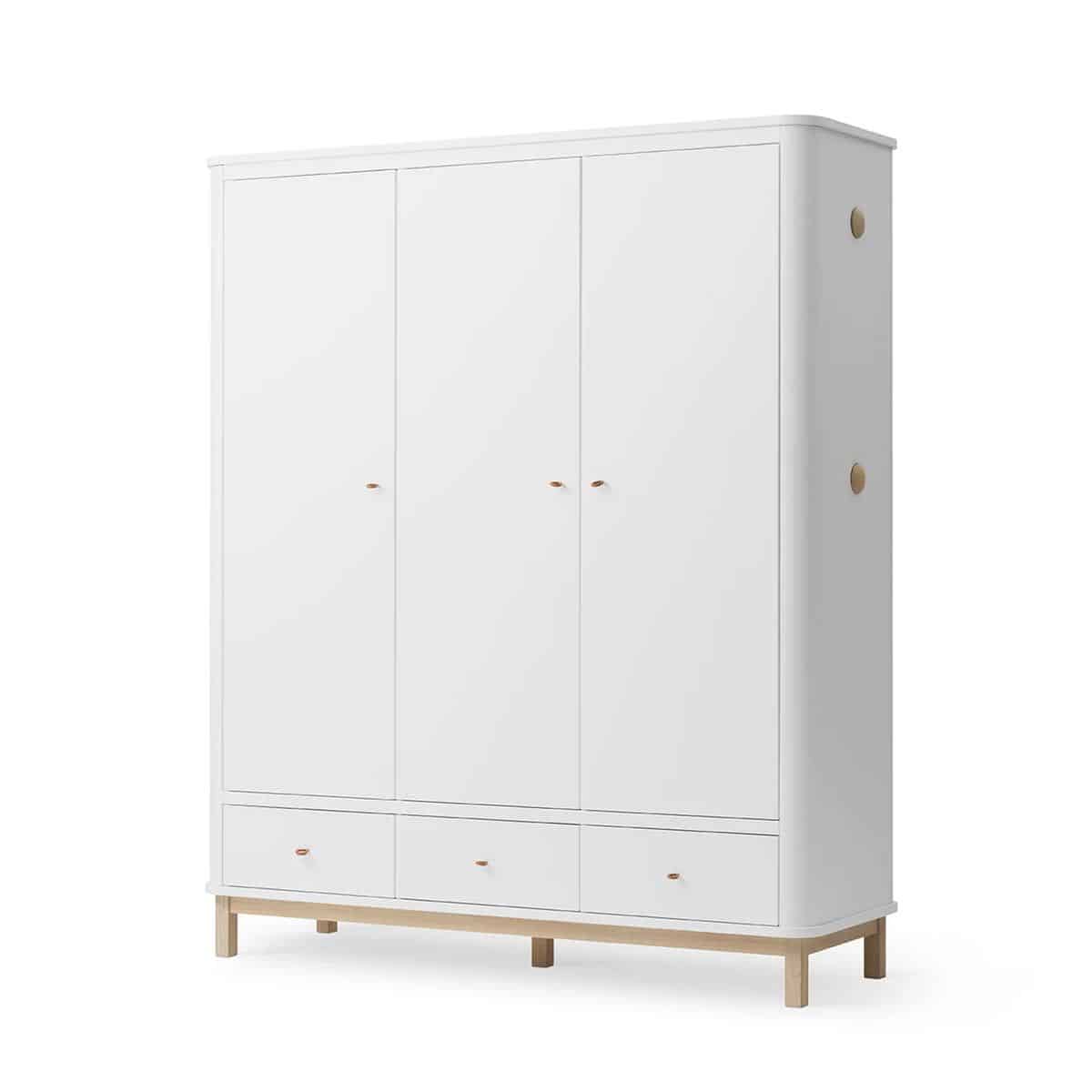Oliver Furniture Vaatekaappi 3 ovea, White/Oak - Image 3