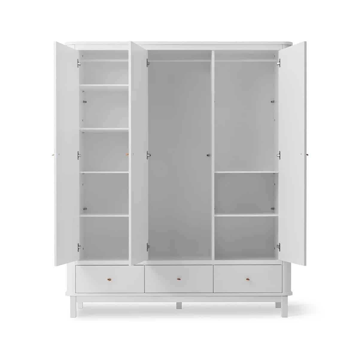 Oliver Furniture Vaatekaappi 3 ovea, White - Image 4