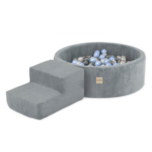 Pallomeri + portaikko Premium-sametti 90x 30cm, Grey