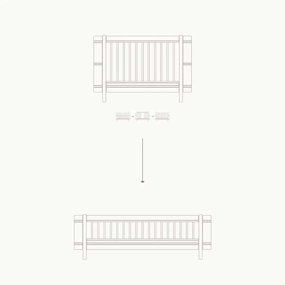 Muunnosarja: Wood Mini+ pinnasänky juniorsängyksi, Oliver Furniture
