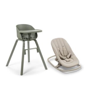 Setti: Syöttötuoli + vauvan istuin + sitteri, Hazy Jade, Elodie