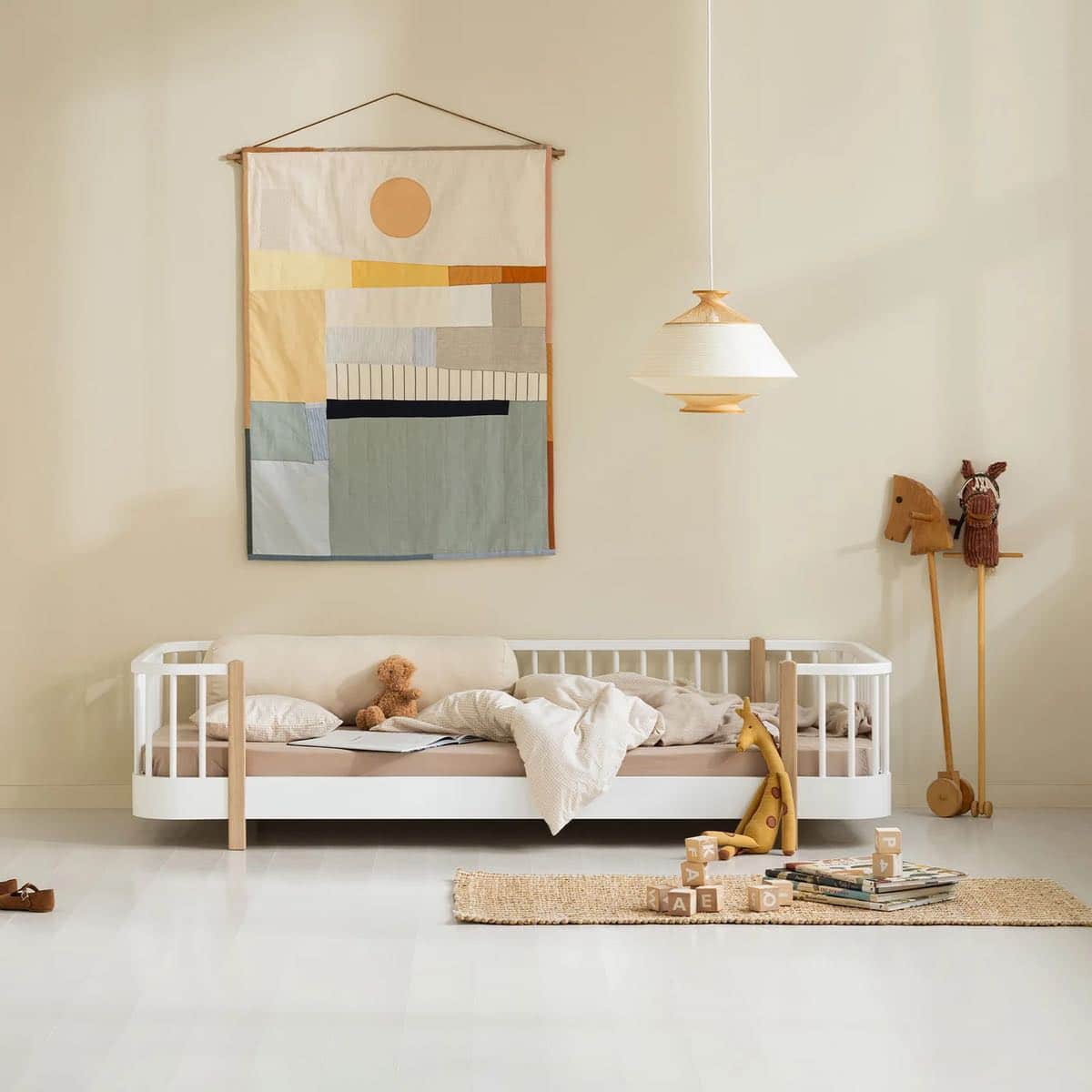 Wood Original lattiasänky 90x200cm White/Oak, Oliver Furniture - Image 2