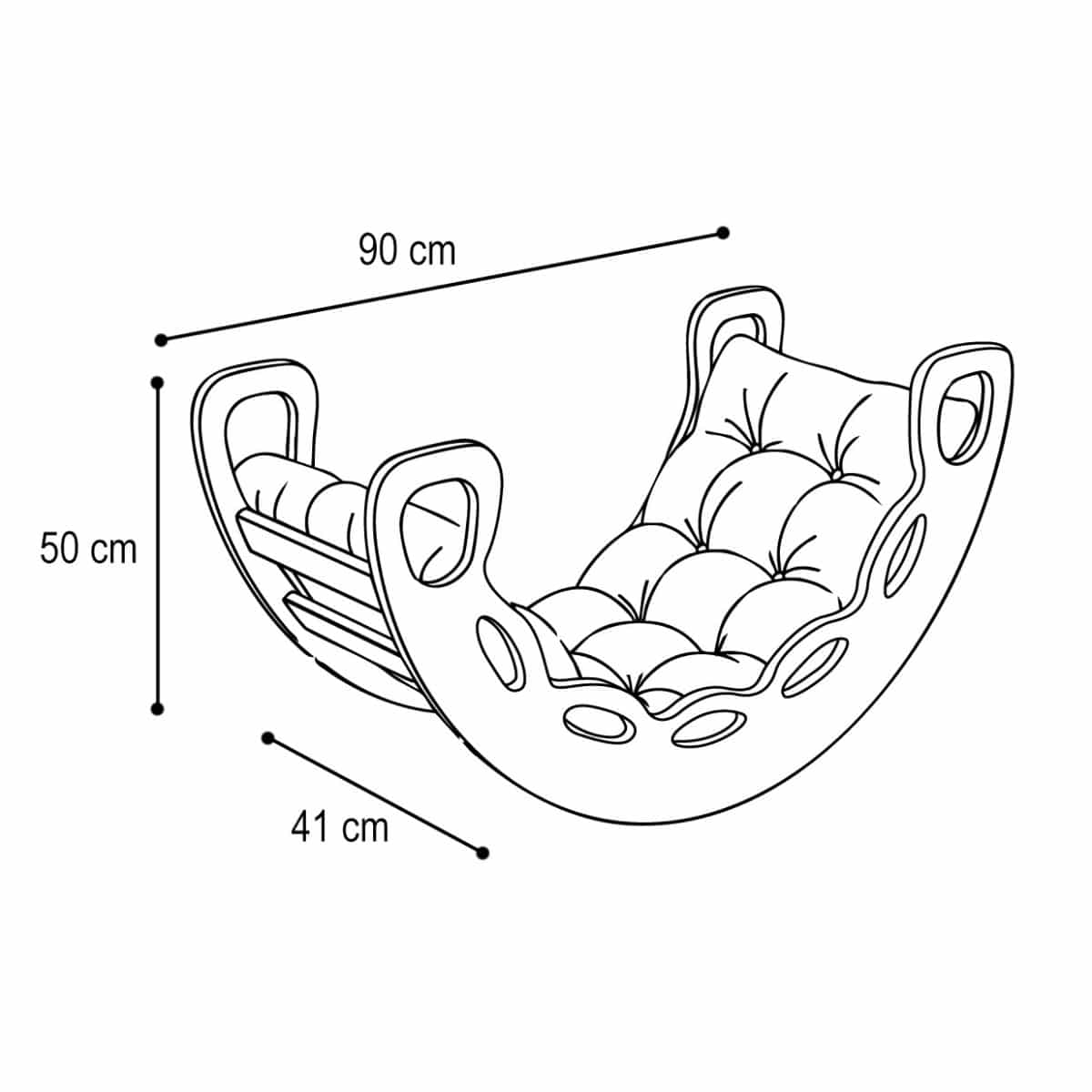 4in1 kiipeilykaari ja keinu pehmusteella harmaa/ harmaa pehmuste, Plush Nest - Image 9