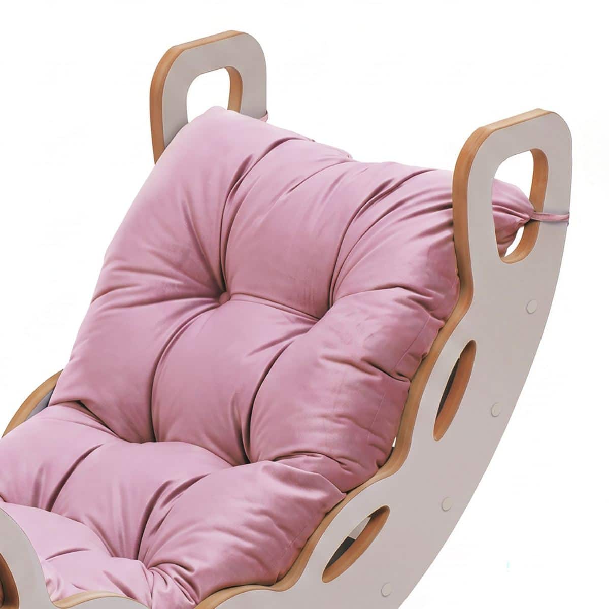 4in1 kiipeilykaari ja keinu pehmusteella harmaa/ pinkki pehmuste, Plush Nest - Image 3