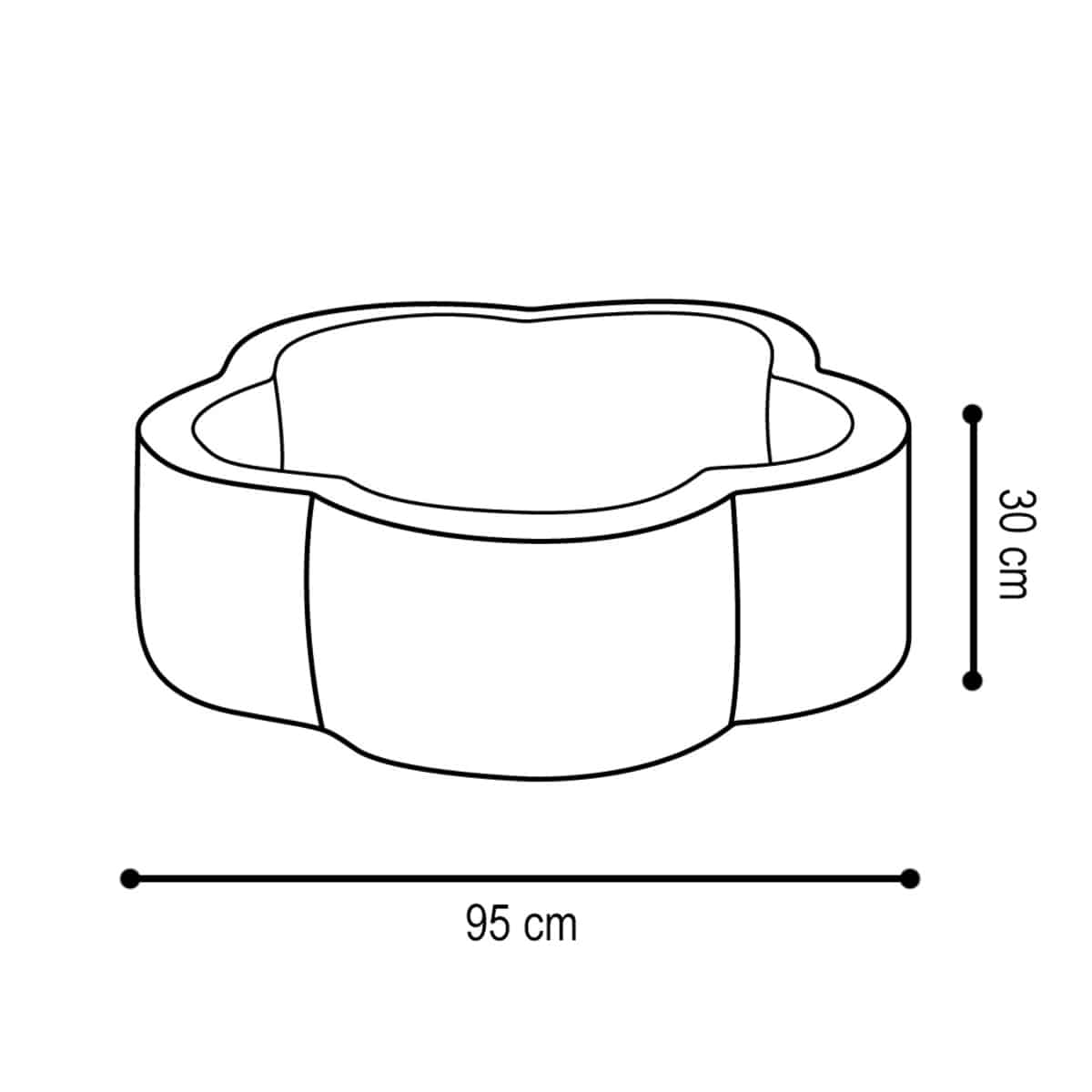 Pallomeri Kukka 90x 30cm Sininen sametti, 200 palloa - Image 5