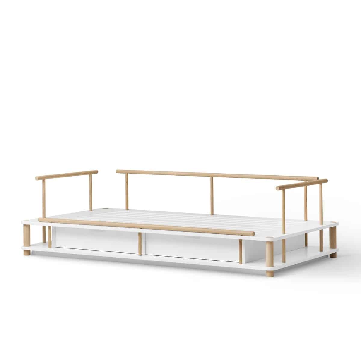 Oliver Furniture Camp Nomad -päivävuode 90 x 180cm, valkoinen/tammi - Image 3