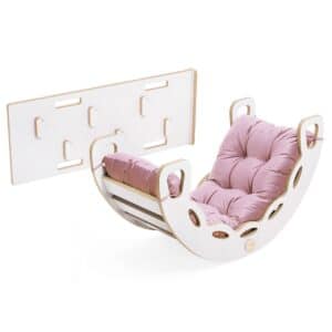 4in1 kiipeilykaari ja keinu pehmusteella sametti Rosa, Plush Nest