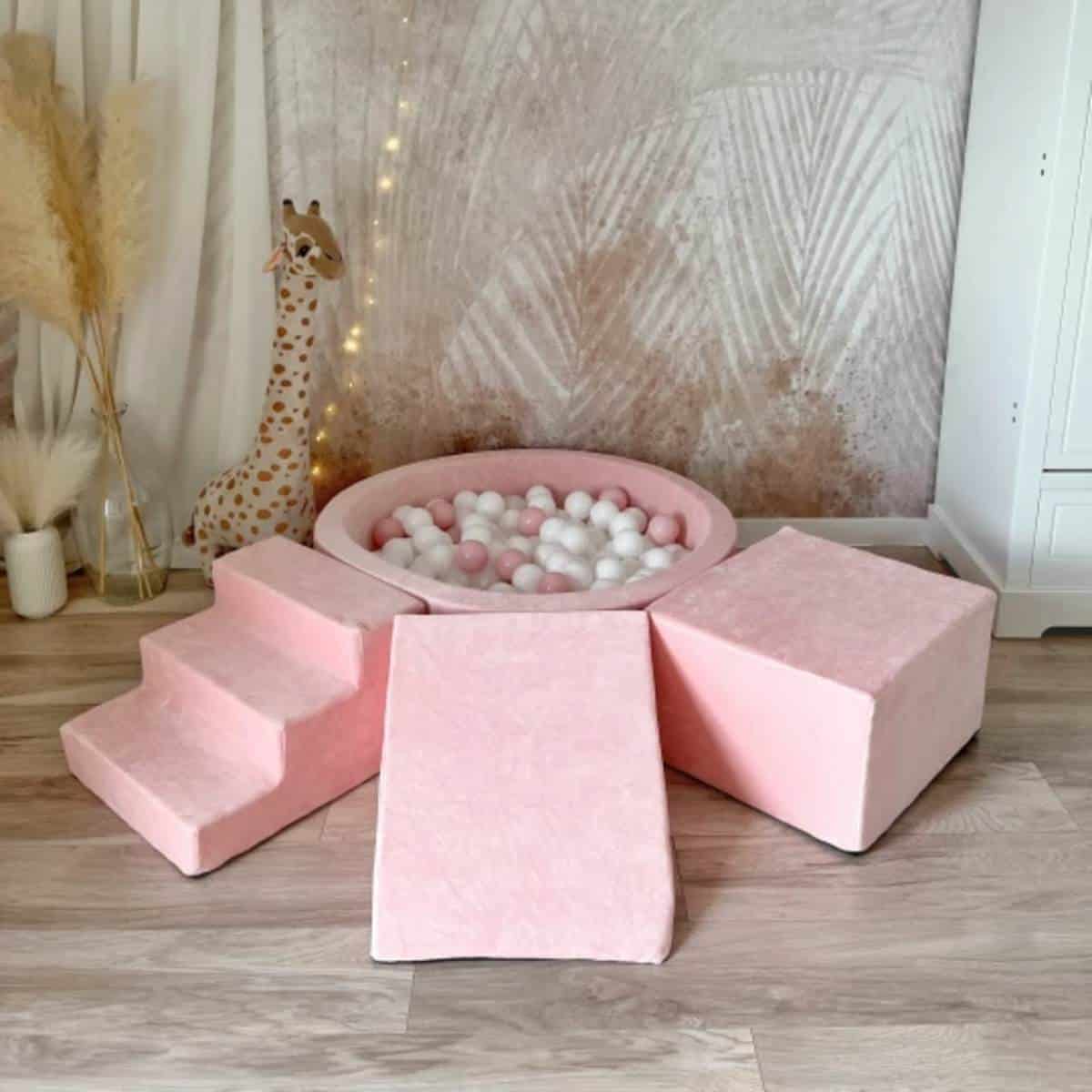 Pallomeri 90x30cm + leikkimoduuli Pink Velvet - valitse pallovärit!