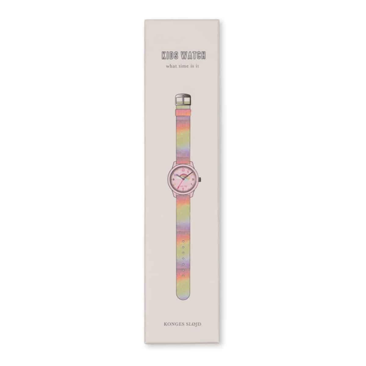 Lasten rannekello Rainbow Glitter, Konges Sloejd - Image 4